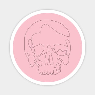 One Line Skull Magnet